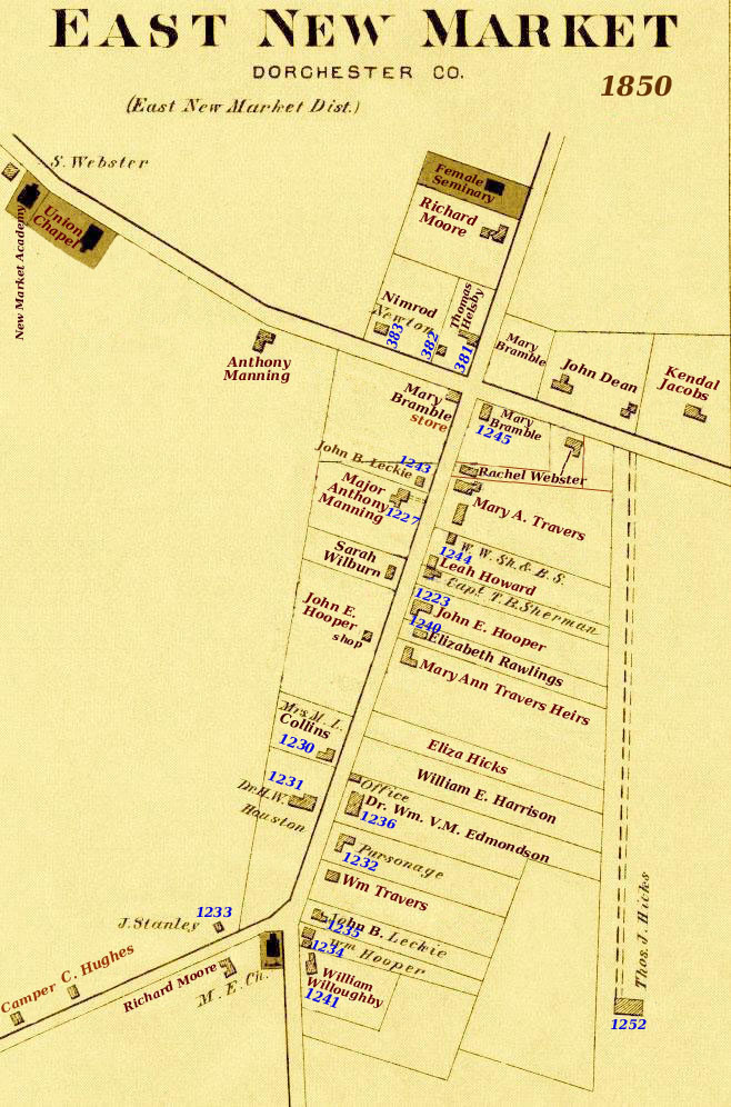 1850 Census Map East New Market